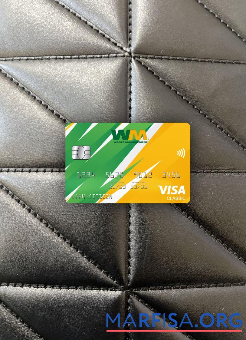 Printable USA Waste Management bank visa classic card photolook front sample